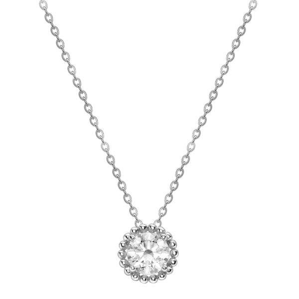 9ct White Gold Cubic Zirconia Halo Necklace loving the sales