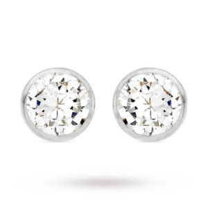9ct White Gold Rub Over Cubic Zirconia Stud Earrings loving the sales