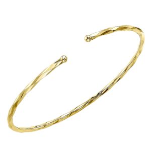 9ct Yellow Gold 2mm Faceted Flexible Cuff Bangle loving the sales