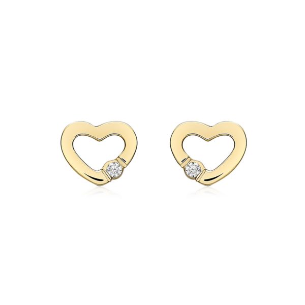 9ct Yellow Gold Cubic Zirconia Open Heart Stud Earrings loving the sales