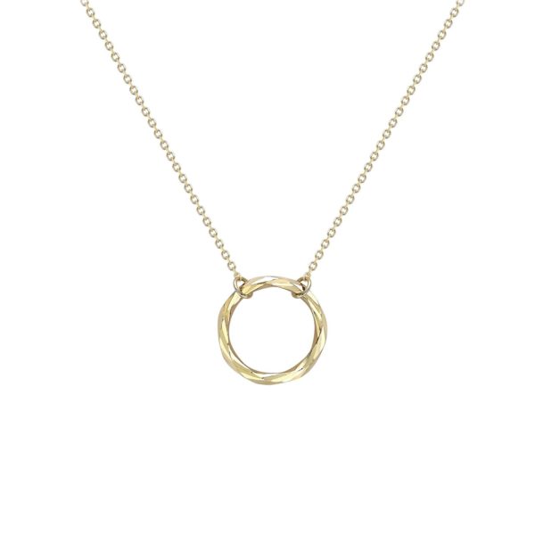 9ct Yellow Gold Diamond Cut Ring Necklace loving the sales
