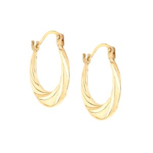 9ct Yellow Gold Twist Creole Huggie Earrings loving the sales