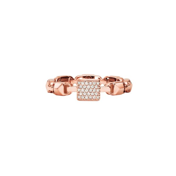 Michael Kors Mercer Link 14ct Rose Gold Plated Stacking Ring Size L loving the sales