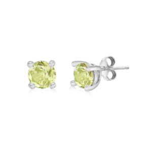Silver August Lime Cubic Zirconia Stud Earrings loving the sales