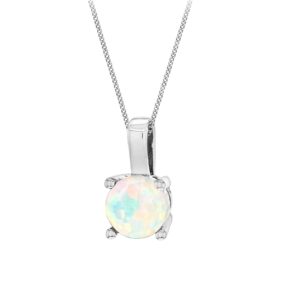 Silver October Artificial Opal Pendant. Opal Size 5mm loving the sales