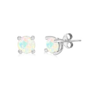 Silver October Artificial Opal Stud Earrings loving the sales