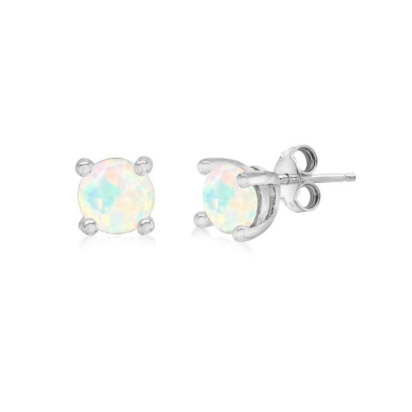 Silver October Artificial Opal Stud Earrings loving the sales