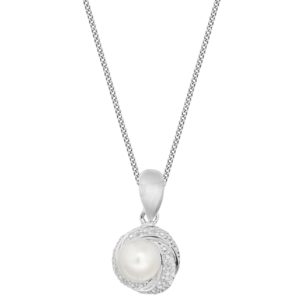Sterling Silver Cubic Zirconia And Cultured Fresh Water Pearl Pendant loving the sales