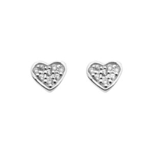 Sterling Silver Cubic Zirconia Heart Stud Earrings loving the sales