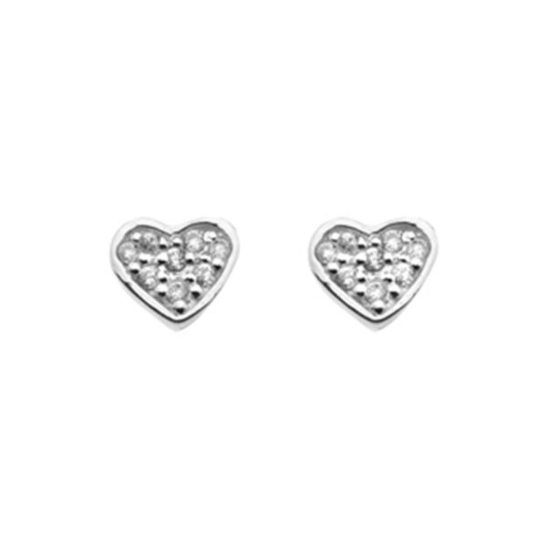 Sterling Silver Cubic Zirconia Heart Stud Earrings loving the sales