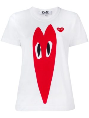 Almond-Eyed Heart Print T-Shirt loving the sales