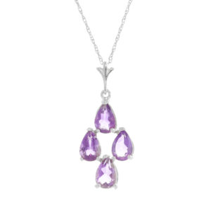 Amethyst Chandelier Pendant Necklace 1.5 Ctw In 9ct White Gold loving the sales