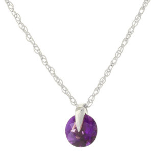 Amethyst Gem Drop Pendant Necklace 0.75 Ct In 9ct White Gold loving the sales