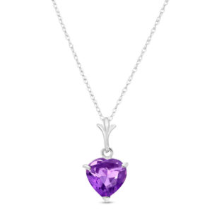 Amethyst Heart Pendant Necklace 1.15 Ct In 9ct White Gold loving the sales