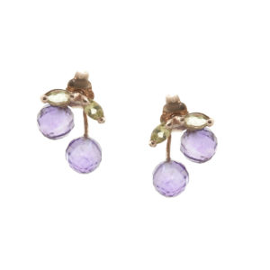 Amethyst & Peridot Cherry Drop Stud Earrings In 9ct Rose Gold loving the sales