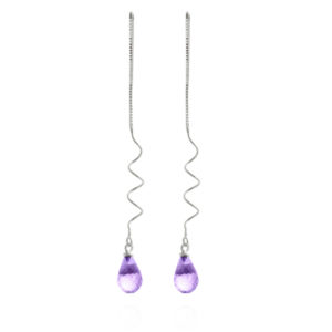 Amethyst Spiral Scintilla Earrings 3.3 Ctw In 9ct White Gold loving the sales