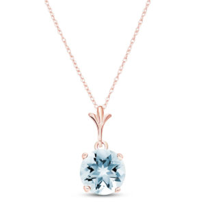 Aquamarine Drop Pendant Necklace 1.15 Ct In 9ct Rose Gold loving the sales