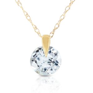 Aquamarine Gem Drop Pendant Necklace 0.65 Ct In 9ct Gold loving the sales