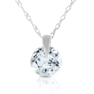 Aquamarine Gem Drop Pendant Necklace 0.65 Ct In 9ct White Gold loving the sales