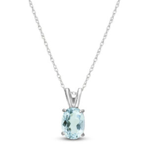 Aquamarine Oval Pendant Necklace 0.75 Ct In 9ct White Gold loving the sales