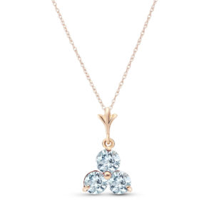 Aquamarine Trinity Pendant Necklace 0.75 Ctw In 9ct Rose Gold loving the sales