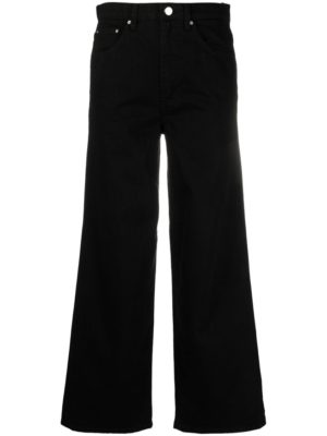 Black Rinse Cotton Flare Fit Wide-Leg Jeans loving the sales