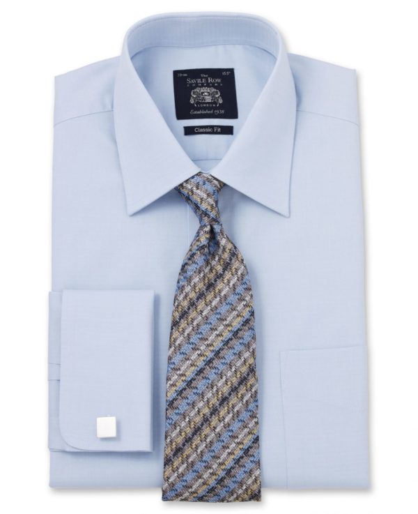 Blue Dobby Classic Fit Shirt - Double Cuff 15" Standard Double loving the sales