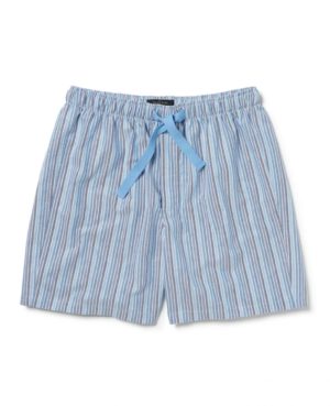 Blue Striped Oxford Cotton Lounge Shorts S loving the sales