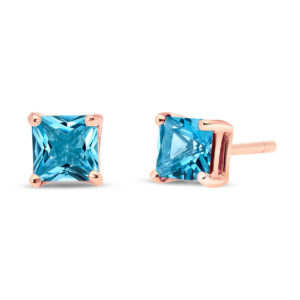 Blue Topaz Alexandra Stud Earrings 0.95 Ctw In 9ct Rose Gold loving the sales