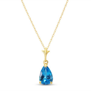 Blue Topaz Belle Pendant Necklace 1.5 Ct In 9ct Gold loving the sales