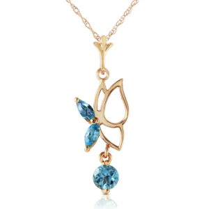 Blue Topaz Butterfly Pendant Necklace 0.18 Ctw In 9ct Gold loving the sales