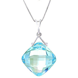 Blue Topaz Cushion Pendant Necklace 8.75 Ct In 9ct White Gold loving the sales