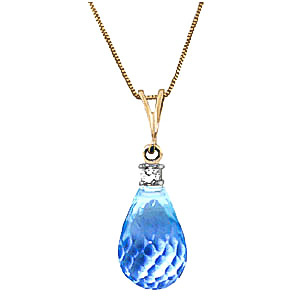 Blue Topaz & Diamond Beret Pendant Necklace In 9ct Gold loving the sales