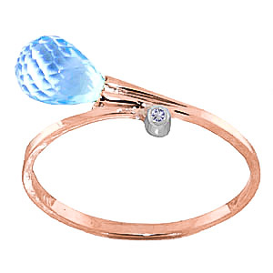 Blue Topaz & Diamond Droplet Ring In 9ct Rose Gold loving the sales