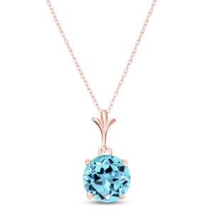 Blue Topaz Drop Pendant Necklace 1.15 Ct In 9ct Rose Gold loving the sales