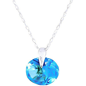 Blue Topaz Gem Drop Pendant Necklace 1 Ct In 9ct White Gold loving the sales