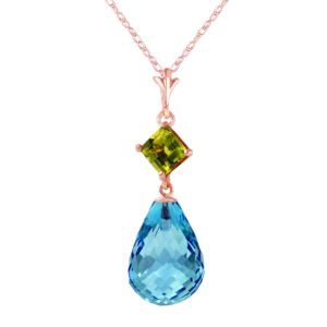 Blue Topaz & Peridot Pendant Necklace In 9ct Rose Gold loving the sales