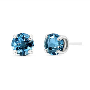 Blue Topaz Stud Earrings 0.95 Ctw In 9ct White Gold loving the sales