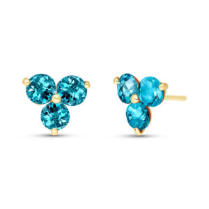 Blue Topaz Trinity Stud Earrings 1.5 Ctw In 9ct Gold loving the sales