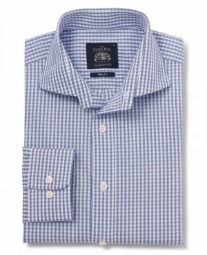 Blue White Check Slim Fit Casual Shirt Xl Standard loving the sales
