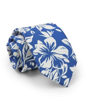 Blue White Floral Pattern Silk Tie loving the sales