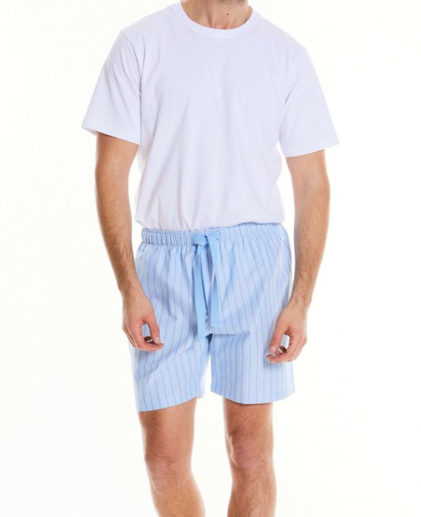 Blue White Stripe Oxford Cotton Lounge Shorts L loving the sales