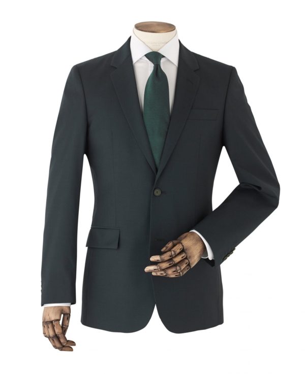 Bottle Green Wool-Blend Textured Suit Jacket 48" Regular loving the sales