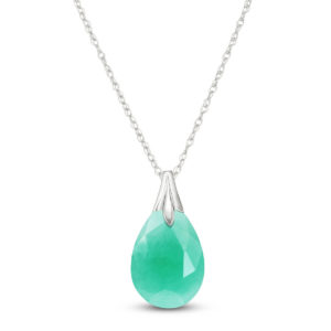 Briolette Cut Emerald Pendant Necklace 4 Ct In 9ct White Gold loving the sales