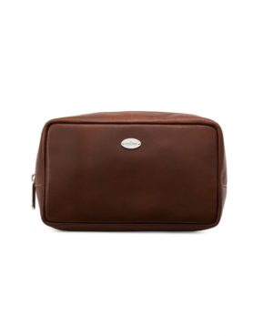 Chocolate Brown Leather Wash Bag loving the sales