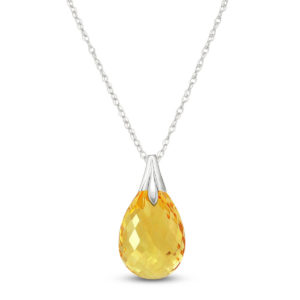 Citrine Dewdrop Pendant Necklace 3 Ct In 9ct White Gold loving the sales
