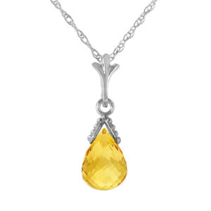 Citrine Droplet Pendant Necklace 4.5 Ct In 9ct White Gold loving the sales