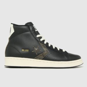 Converse Black Pro Leather Snake Hi Trainers loving the sales