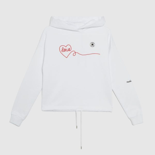 Converse Love Hoodie In White & Red loving the sales