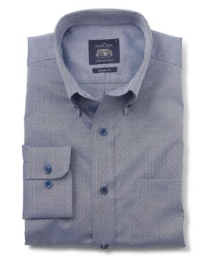 Denim Blue Dobby Spot Classic Fit Button-Down Casual Shirt Xxxl Standard loving the sales